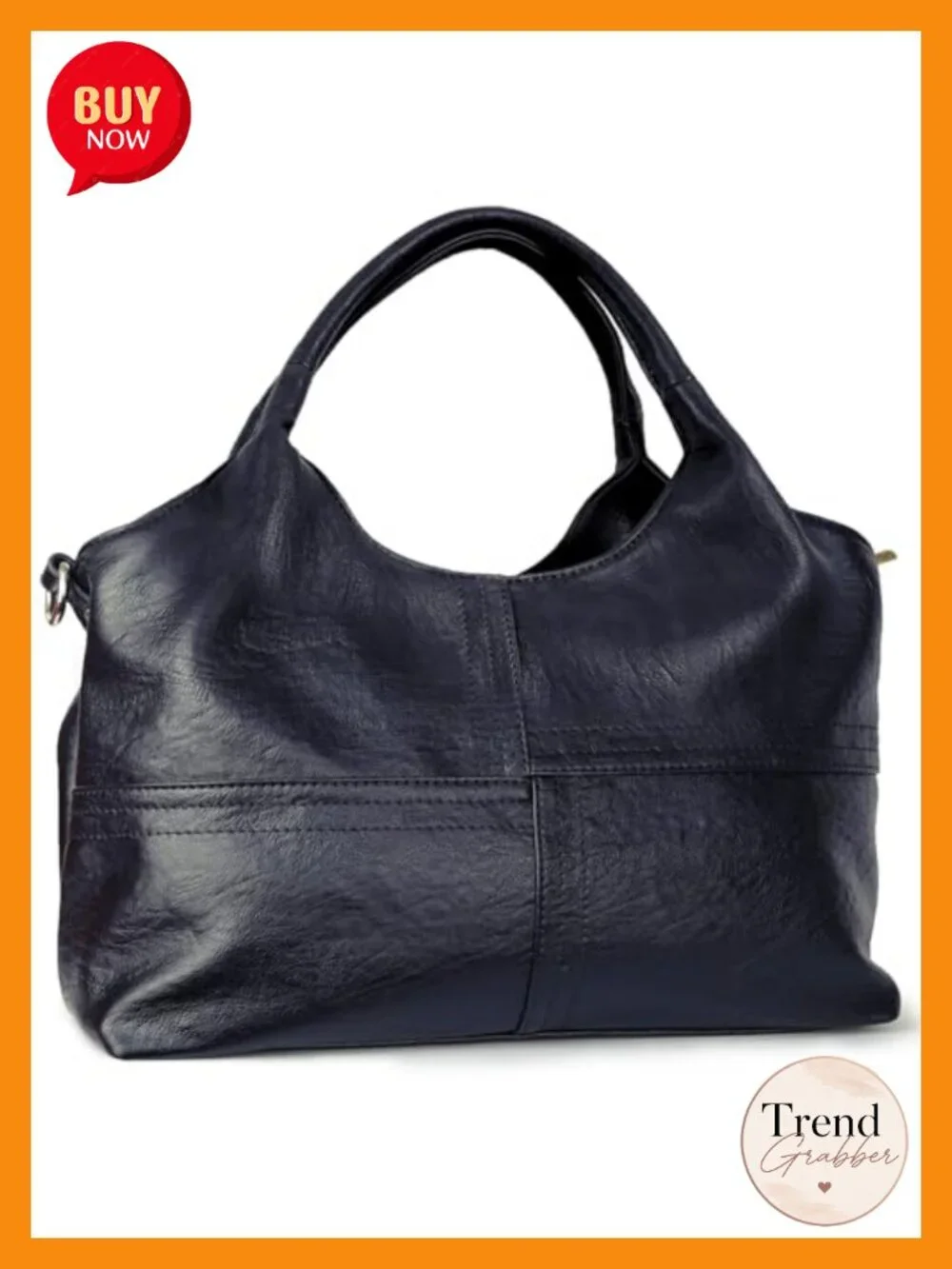 Vegan Leather Satchel Purse with Detachable Strap Tote Hobo Bag